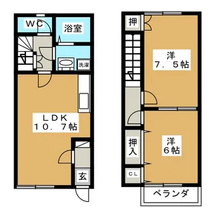 岐阜県大垣市領家町1【一戸建】の間取り