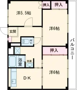ビレッジハウス中村2号棟【3階】の間取り