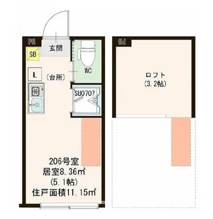 ハーモニーテラス志茂XV【2階】の間取り