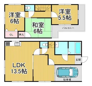 兵庫県西宮市結善町【一戸建】の間取り