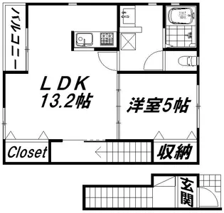 プチヴェール【2階】の間取り