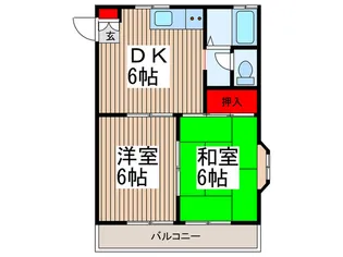 ライトハウスB棟【2階】の間取り