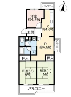 UR千里春日台【2階】の間取り