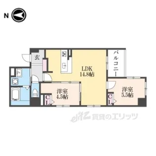 ヴィラ御所南【4階】の間取り