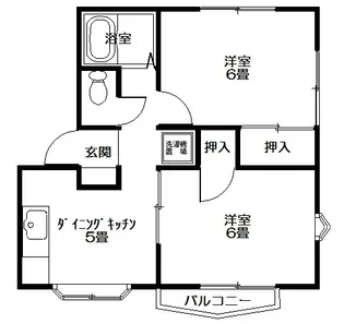 フラット小松 A棟(小名浜寺廻町)【1階】の間取り