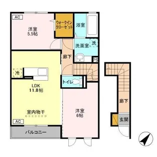 ボヌールD【2階】の間取り