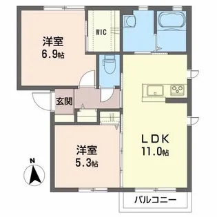 ティアラコートII【2階】の間取り