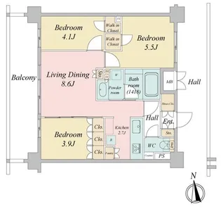 東京都板橋区高島平9【マンション】の間取り