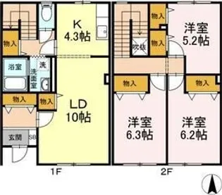 北海道河東郡音更町木野大通東17【一戸建】の間取り