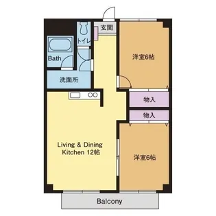 2LDKの間取り画像