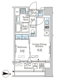 パークアクシス神楽坂・早稲田通り【6階】の間取り