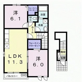 山口県宇部市大字上宇部【アパート】の間取り