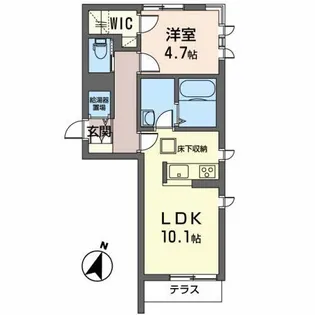 メゾンマスト 開北B【1階】の間取り