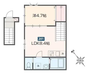 東京都世田谷区野沢1【アパート】の間取り