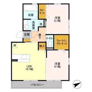 セジュールオッツ東下沢【2階】の間取り