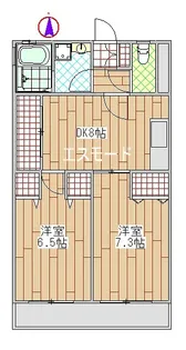 東京都世田谷区中町2【マンション】の間取り