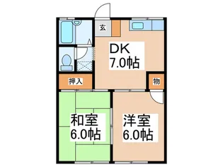 第2ラ-クヒルズFK【1階】の間取り