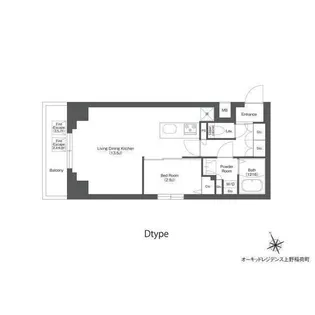 東京都台東区東上野3【マンション】の間取り