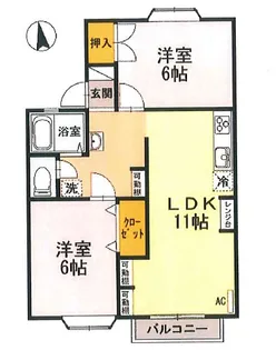 メンバーズタウンパティオス【2階】の間取り
