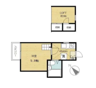 東京都目黒区上目黒2【アパート】の間取り