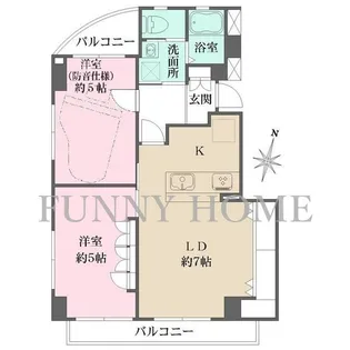 東京都目黒区柿の木坂1【マンション】の間取り