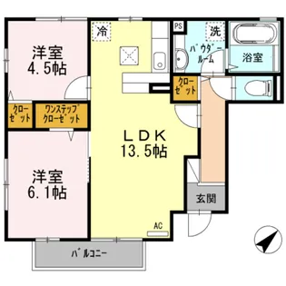 ヴィラ桜木 A棟【1階】の間取り