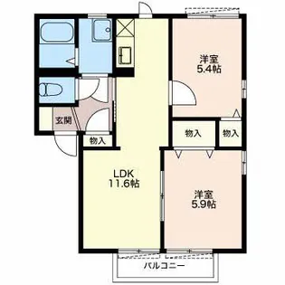 ハートヒルズ中川 C【2階】の間取り