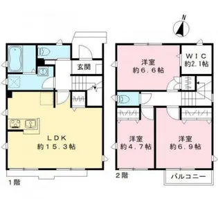 埼玉県白岡市白岡【一戸建】の間取り