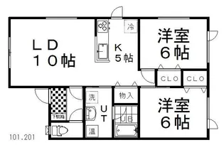 ヴィレッタ材木町【2階】の間取り