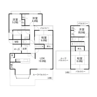 エルタウン学園IV 113号棟 C棟の間取り