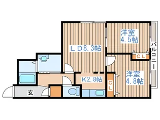 ブランノワールW18.exe【4階】の間取り