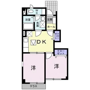 アウローラII【1階】の間取り