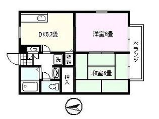 クレールメゾン吉野B棟【2階】の間取り