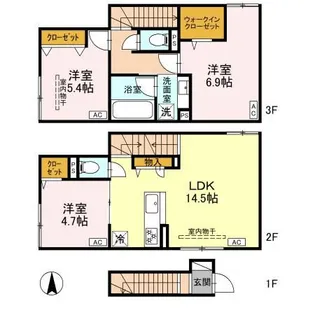 セレスティア竹ノ塚の間取り