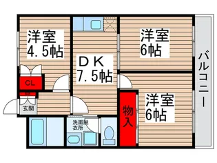 リベイラ北松戸【1階】の間取り