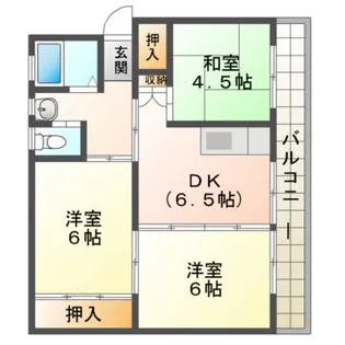 ビレッジハウス岬台【4階】の間取り