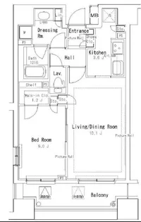 パークアクシス御茶ノ水ステージ【8階】の間取り