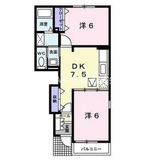 フロール レイナ II【1階】の間取り