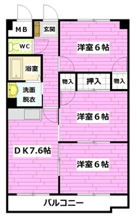 ロイヤルオークス【4階】の間取り
