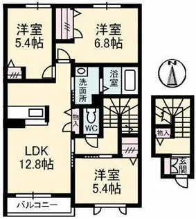 シャーメゾングリナージュ【2階】の間取り