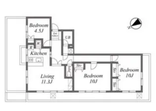 ユーコート東長崎【3階】の間取り