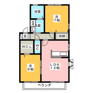 サンピラーA棟【1階】の間取り