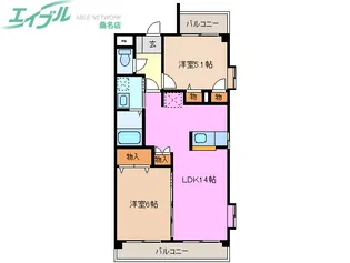 ベルコリーヌ星見坂【2階】の間取り