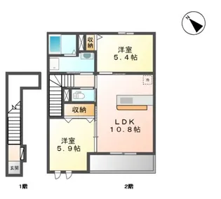 プランドール K【2階】の間取り