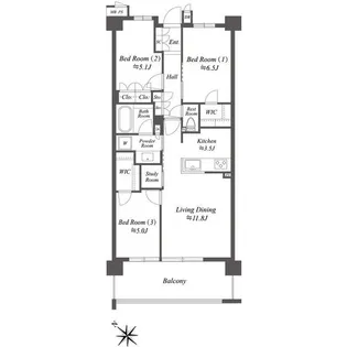 ザ・ケンジントン・レジデンス横濱片倉【5階】の間取り