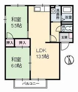サンハイツ幕山 A棟【1階】の間取り