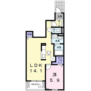 ブルーミンハイム【1階】の間取り