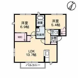 オーラル A棟【1階】の間取り