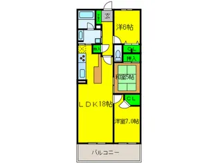 インペリアル鳳【5階】の間取り
