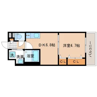 アスコット花京院【4階】の間取り